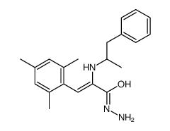 (E)-2-(1-phenylpropan-2-ylamino)-3-(2,4,6-trimethylphenyl)prop-2-enehydrazide结构式