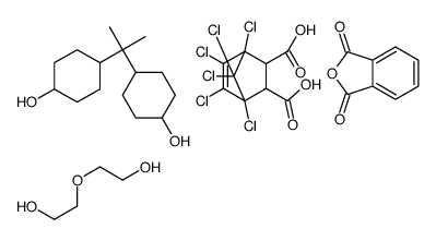 2-benzofuran-1,3-dione,1,2,3,4,7,7-hexachlorobicyclo[2.2.1]hept-2-ene-5,6-dicarboxylic acid,4-[2-(4-hydroxycyclohexyl)propan-2-yl]cyclohexan-1-ol,2-(2-hydroxyethoxy)ethanol Structure