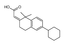 (2E)-2-(6-cyclohexyl-1,1-dimethyl-3,4-dihydronaphthalen-2-ylidene)acetic acid结构式