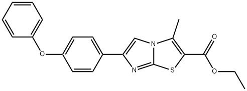 3-methyl-6-(4-phenoxyphenyl)imidazo[2,1-b]thiazole-2-carboxylic acid ethyl ester结构式