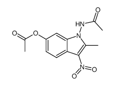 1-acetylamino-2-methyl-3-nitro-6-acetoxyindole结构式