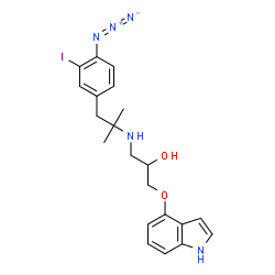 1-(indol-4-yloxy)-3-(1-(4-azido-3-iodophenyl)-2-isobutylamine)-2-propanol structure