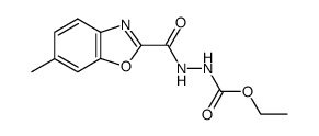 ethyl 2-(6-methylbenzo[d]oxazole-2-carbonyl)hydrazine-1-carboxylate结构式