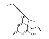 5-[(2S)-hex-3-yn-2-yl]-5-prop-2-enyl-2-sulfanylidene-1,3-diazinane-4,6-dione结构式