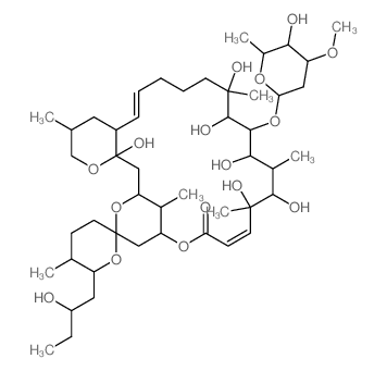 Spiro[21,25-methano-2H,19H,23H-pyrano[2,3-h][1,5]dioxacyclotetracosin-23,2'-[2H]pyran]-19-one,12-[(2,6-dideoxy-3-O-methyl-b-D-ribo-hexopyranosyl)oxy]-3,3',4,4',4a,5',6',7,8,9,10,11,12,13,14,15,16,21,2结构式