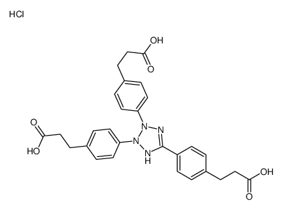 3-[4-[2,3-bis[4-(2-carboxyethyl)phenyl]-1H-tetrazol-1-ium-5-yl]phenyl]propanoic acid,chloride Structure