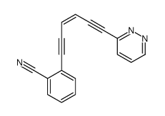 2-(6-pyridazin-3-ylhex-3-en-1,5-diynyl)benzonitrile Structure