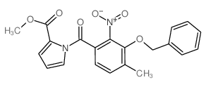 methyl 1-(4-methyl-2-nitro-3-phenylmethoxy-benzoyl)pyrrole-2-carboxylate结构式