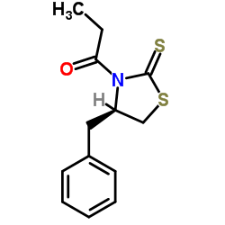 1-[(4S)-4-(phenylmethyl)-2-thioxo-3-thiazolidinyl]-1-Propanone Structure