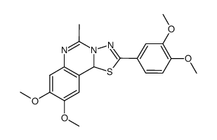 2-(3,4-dimethoxyphenyl)-8,9-dimethoxy-5-methyl-10bH-(1,3,4)thiadiazolo(3,2-c)quinazoline Structure