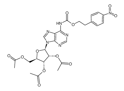 2',3',5'-tri-O-acetyl-N6-p-nitrophenylethoxycarbonyl adenosine结构式