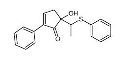 5-hydroxy-2-phenyl-5-(1-phenylsulfanylethyl)cyclopent-2-en-1-one Structure