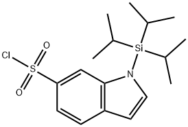 1-[三(丙-2-基)甲硅烷基]-1H-吲哚-6-磺酰氯结构式