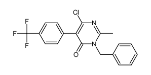 3-benzyl-6-chloro-2-methyl-5-[4-(trifluoromethyl)phenyl]pyrimidin-4(3H)-one Structure