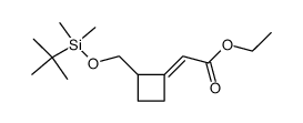 (E)-3-[2-(tert-butyl-dimethyl-silanyloxymethyl)-cyclobutylidene]-acetic acid ethyl ester Structure