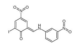 2-iodo-4-nitro-6-[(3-nitroanilino)methylidene]cyclohexa-2,4-dien-1-one Structure