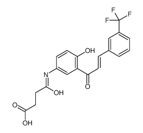 4-[4-hydroxy-3-[3-[3-(trifluoromethyl)phenyl]prop-2-enoyl]anilino]-4-oxobutanoic acid Structure