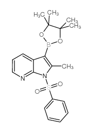 1-(benzenesulfonyl)-2-methyl-3-(tetramethyl-1,3,2-dioxaborolan-2-yl)-1H-pyrrolo[2,3-b]pyridine Structure