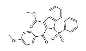 1-Benzenesulfonyl-2-(4-methoxy-benzoyl)-1H-indole-3-carboxylic acid methyl ester结构式