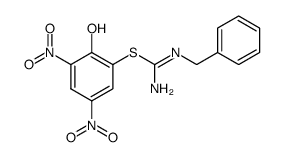 6-(N-benzylamidiniothio)-2,4-dinitrophenolate结构式
