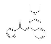 N,N-diethyl-1-[(E)-3-(2-furyl)-3-oxo-1-phenyl-prop-1-enyl]sulfanyl-met hanethioamide Structure