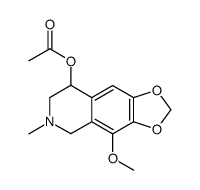 Acetic acid 8-methoxy-2-methyl-6,7-methylenedioxy-1,2,3,4-tetrahydroisoquinolin-4-yl ester结构式