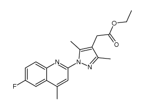 ethyl 2-(1-(6-fluoro-4-methylquinolin-2-yl)-3,5-dimethyl-1H-pyrazol-4-yl)acetate Structure