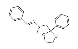 (E)-2-benzylidene-1-methyl-1-((2-phenyl-1,3-dioxolan-2-yl)methyl)hydrazine Structure