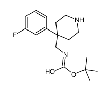 tert-butyl N-[[4-(3-fluorophenyl)piperidin-4-yl]methyl]carbamate结构式