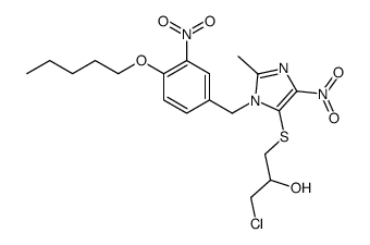 1-chloro-3-[2-methyl-5-nitro-3-[(3-nitro-4-pentoxyphenyl)methyl]imidazol-4-yl]sulfanylpropan-2-ol结构式
