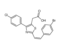 2-[2-[(E)-2-(4-bromophenyl)ethenyl]-4-(4-chlorophenyl)-1,3-thiazol-5-yl]acetic acid Structure