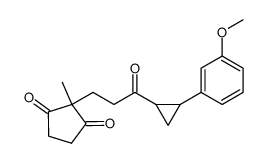 2-(3-(2-(3-methoxyphenyl)cyclopropyl)-3-oxopropyl)-2-methylcyclopentane-1,3-dione结构式