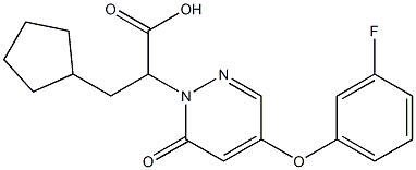 2-(4-(3-fluorophenoxy)-6-oxopyridazin-1(6H)-yl)-3-cyclopentylpropanoic acid结构式