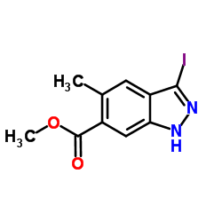 Methyl 3-iodo-5-methyl-1H-indazole-6-carboxylate结构式