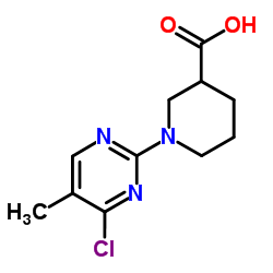 1-(4-Chloro-5-methyl-2-pyrimidinyl)-3-piperidinecarboxylic acid Structure