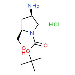 (2R,4R)-tert-Butyl 4-amino-2-(hydroxymethyl)pyrrolidine-1-carboxylate hydrochloride Structure