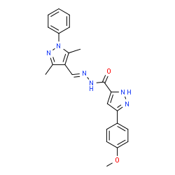 N'-[(E)-(3,5-dimethyl-1-phenyl-1H-pyrazol-4-yl)methylidene]-3-(4-methoxyphenyl)-1H-pyrazole-5-carbohydrazide Structure