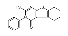 5-methyl-3-phenyl-2-sulfanylidene-5,6,7,8-tetrahydro-1H-[1]benzothiolo[2,3-d]pyrimidin-4-one Structure