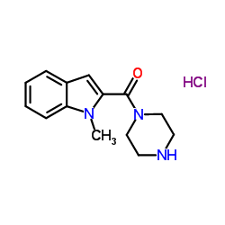 (1-Methyl-1H-indol-2-yl)(1-piperazinyl)methanone hydrochloride (1:1) Structure