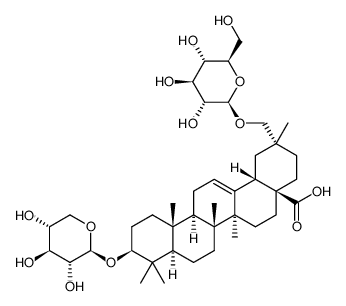3-O-(β-D-xylopyranosyl)-29-O-(β-D-glucopyranosyl)-12-en-28-oic acid结构式