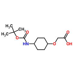 {[4-({[(2-Methyl-2-propanyl)oxy]carbonyl}amino)cyclohexyl]oxy}acetic acid结构式