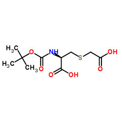 S-(Carboxymethyl)-N-{[(2-methyl-2-propanyl)oxy]carbonyl}-L-cysteine结构式