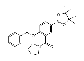 [2-phenylmethoxy-5-(4,4,5,5-tetramethyl-1,3,2-dioxaborolan-2-yl)phenyl]-pyrrolidin-1-ylmethanone结构式