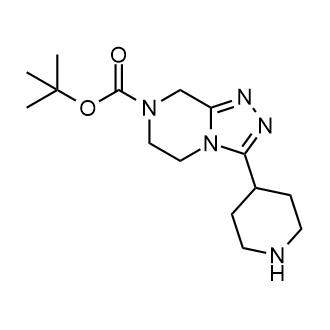 tert-Butyl3-(piperidin-4-yl)-5,6-dihydro-[1,2,4]triazolo[4,3-a]pyrazine-7(8H)-carboxylate Structure