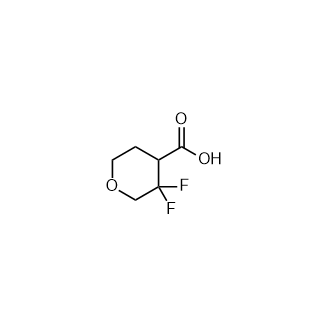 3,3-difluorooxane-4-carboxylic acid Structure