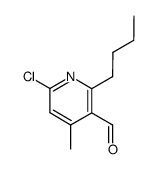 2-butyl-6-chloro-4-methyl-3-pyridinecarbaldehyde结构式