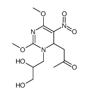 4-acetylmethyl-3,4-dihydro-3-(2,3-dihydroxypropyl)-2,6-dimethoxy-5-nitropyrimidine Structure