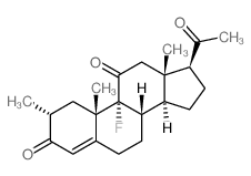 Pregn-4-ene-3,11,20-trione,9-fluoro-2-methyl-, (2a)- (9CI)结构式