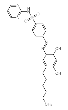Benzenesulfonamide,4-[2-(5-hexyl-2,4-dihydroxyphenyl)diazenyl]-N-2-pyrimidinyl-结构式