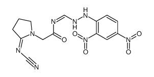 2-(2-cyanoiminopyrrolidin-1-yl)-N-[[2-(2,4-dinitrophenyl)hydrazinyl]methylidene]acetamide结构式